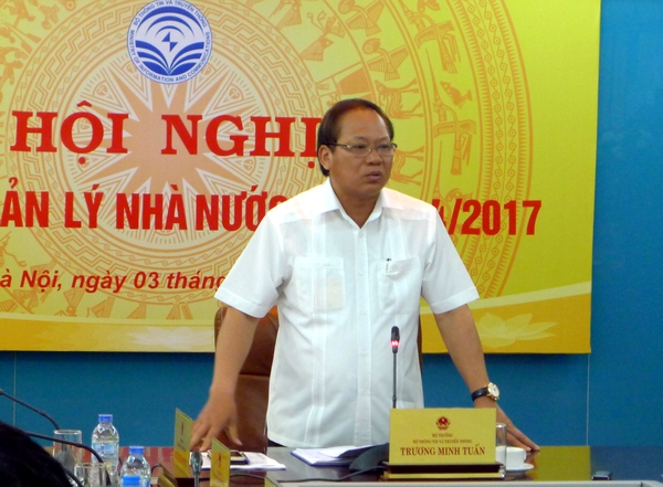 Bộ trưởng Bộ TT&TT Trương Minh Tuấn chỉ đạo tại Hội nghị