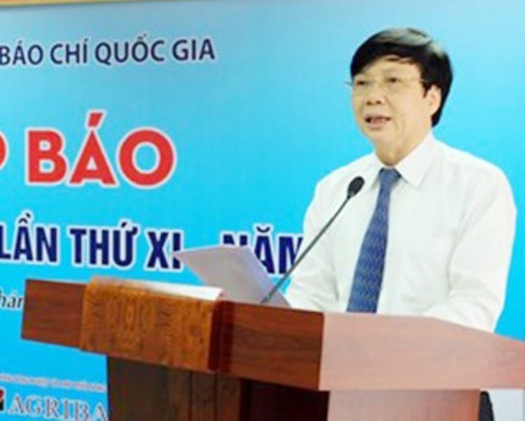Ông Hồ Quang Lợi phát biểu tại buổi họp báo công bố Giải thưởng Giải báo chí Quốc gia
