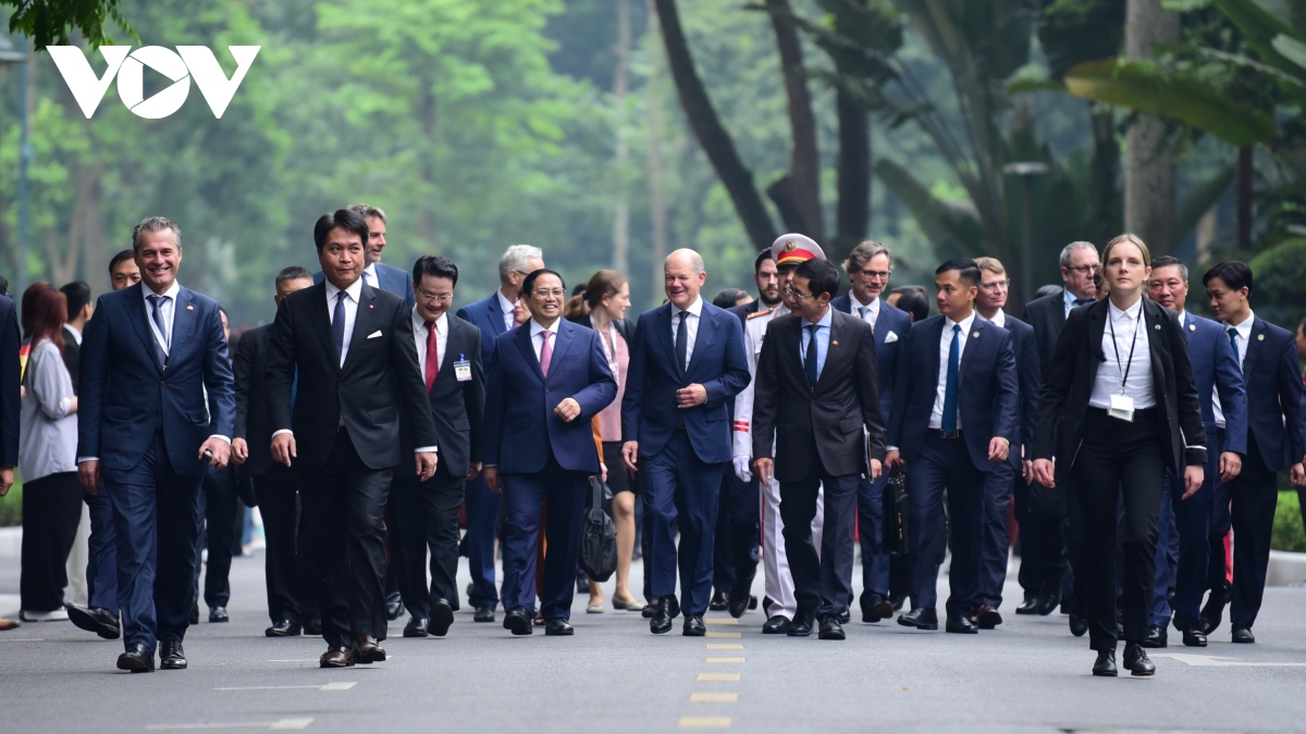 toan canh le don thu tuong Duc olaf scholz tham chinh thuc viet nam hinh anh 6